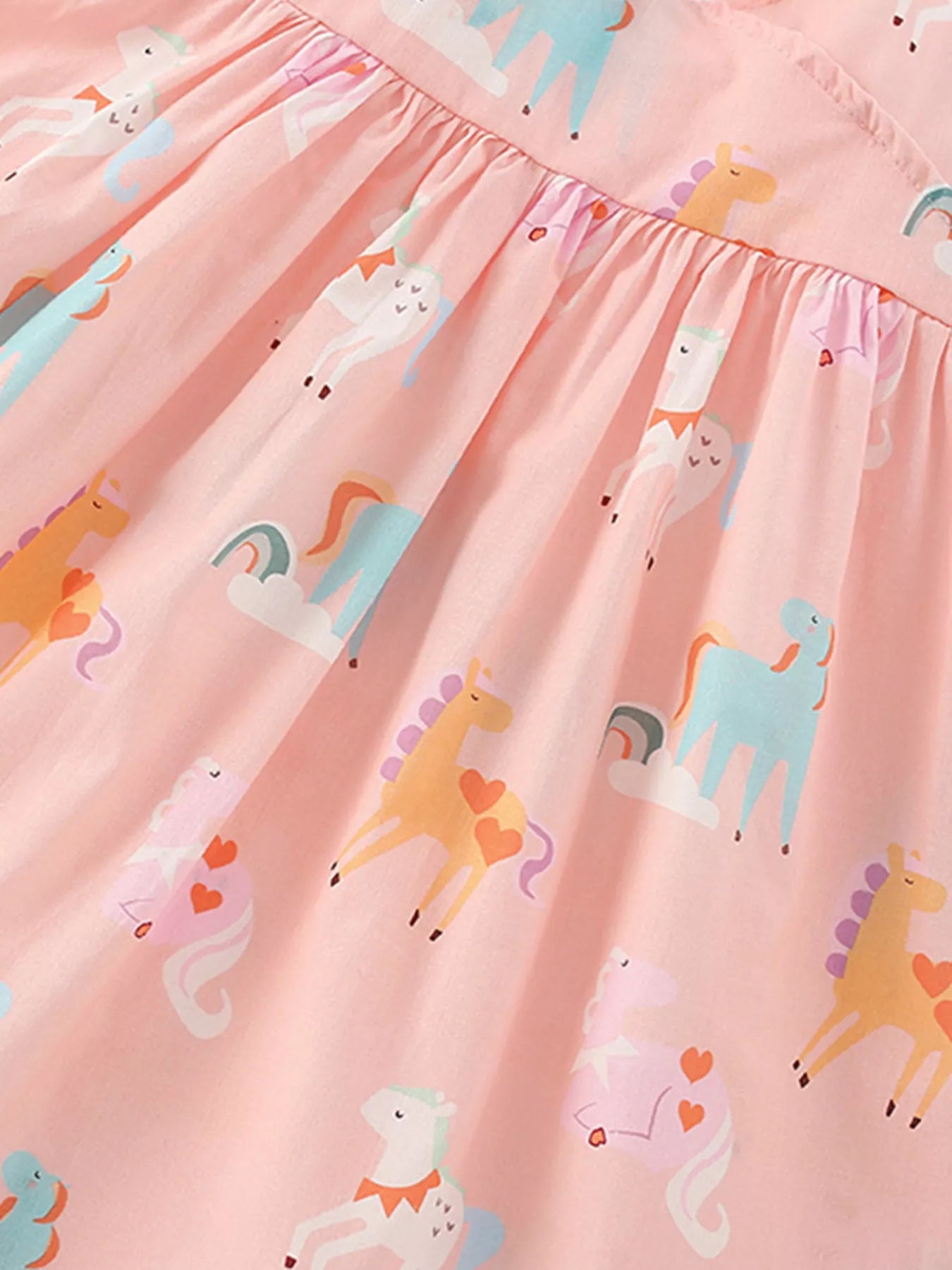 Children's Unicorn Print Flutter Sleeve Dress