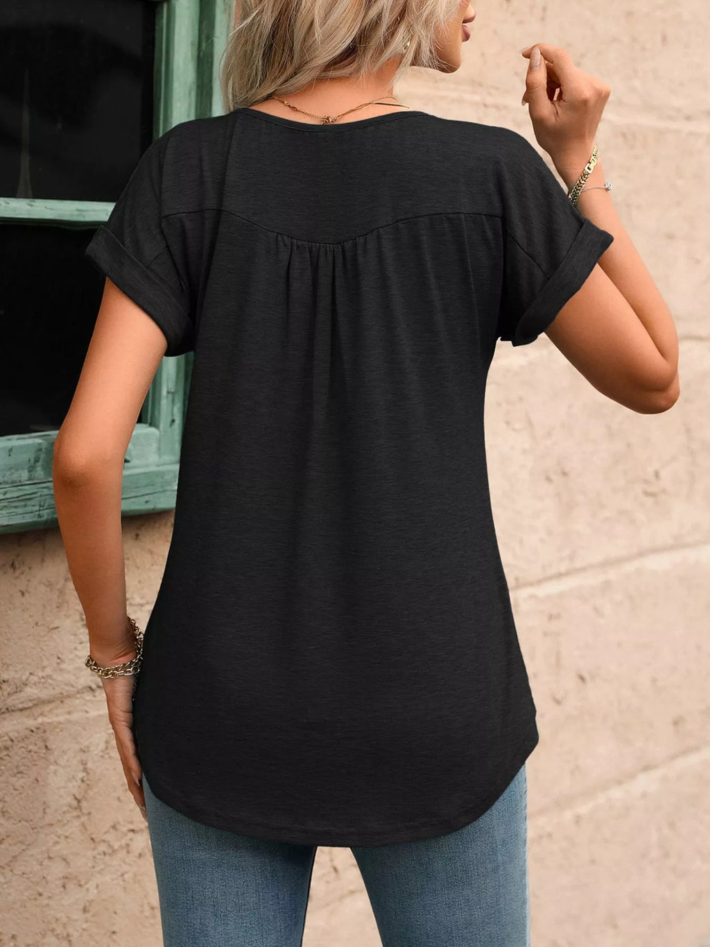 Casual Button Detail Henley T-Shirt