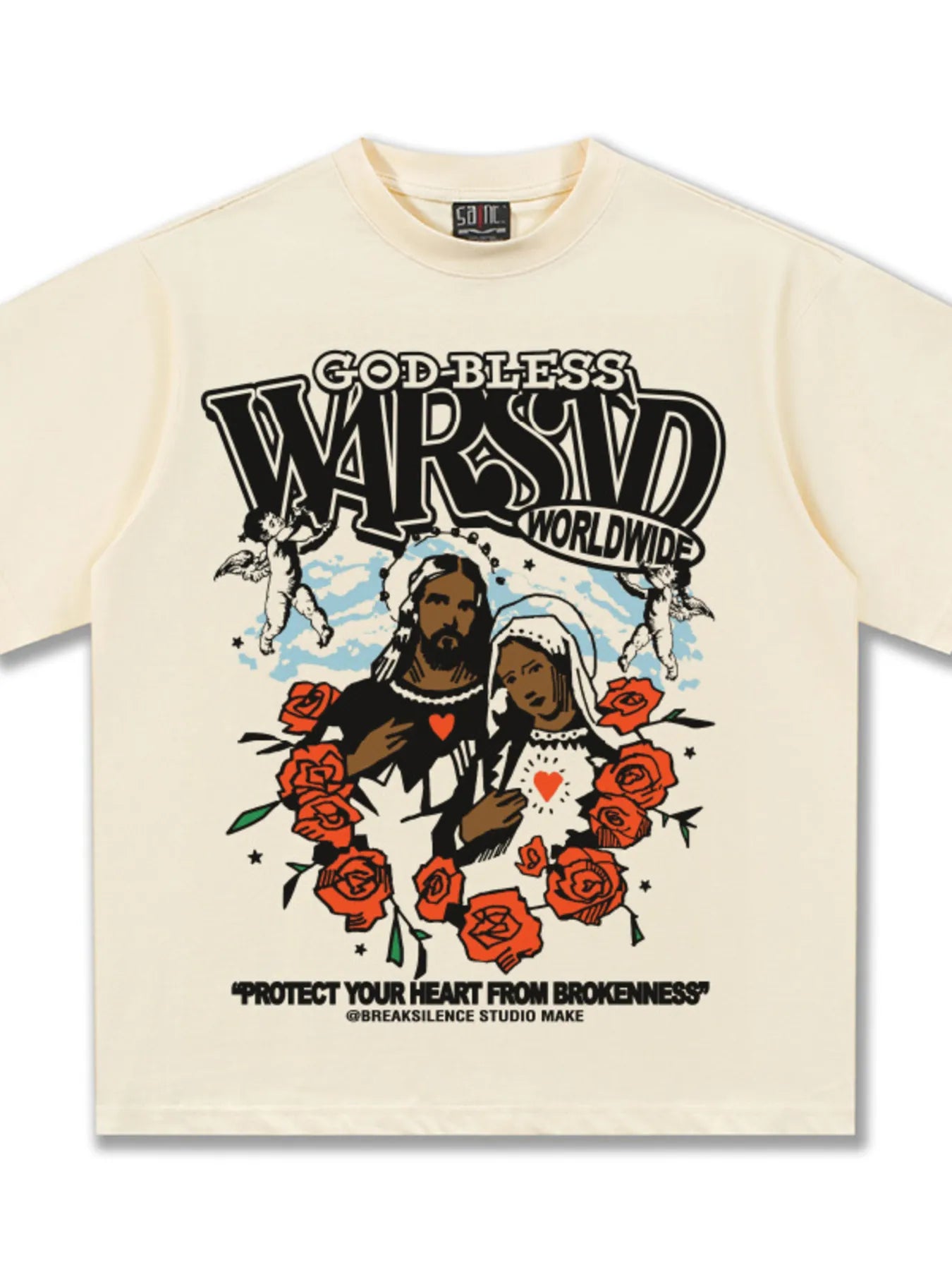 Men's God-Bless Graphic Print Vintage Wash T-Shirt