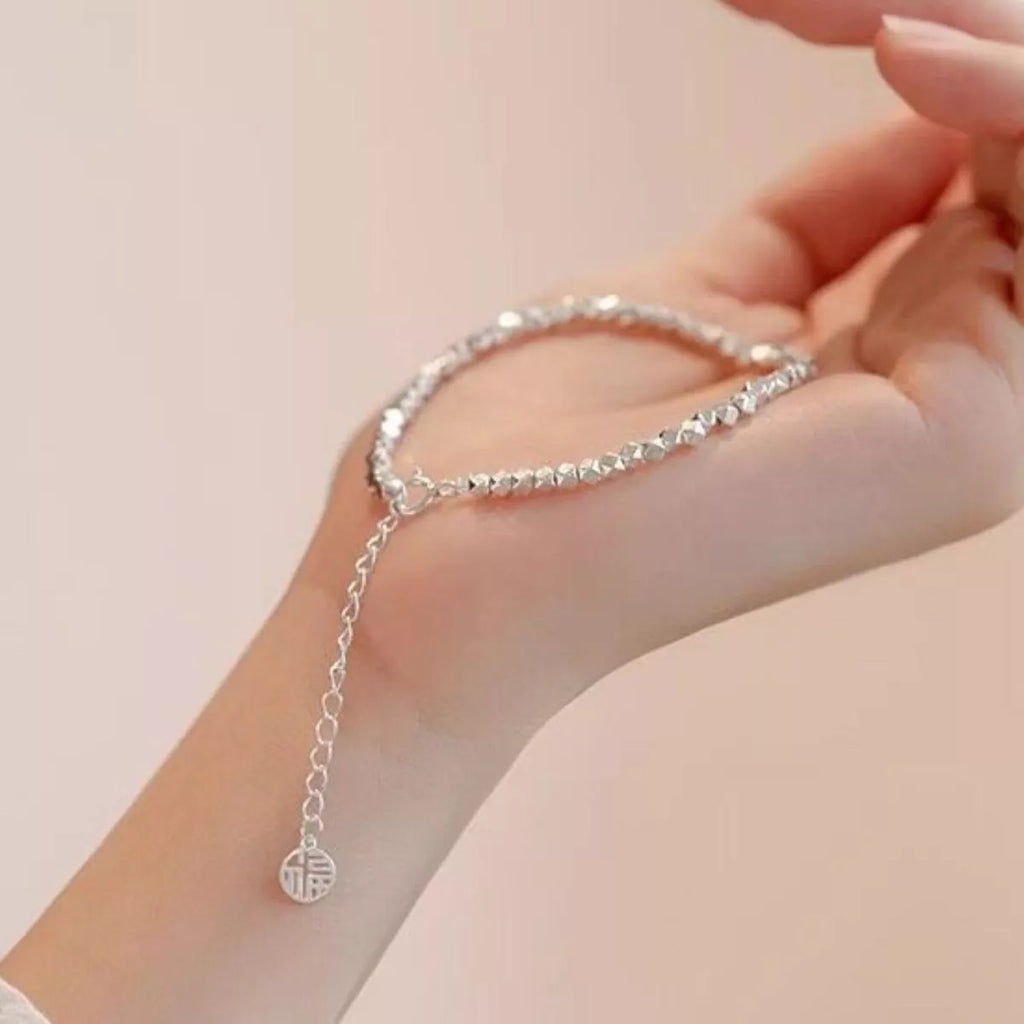 925 Sterling Silver Geometric Chain Adjustable Bracelet