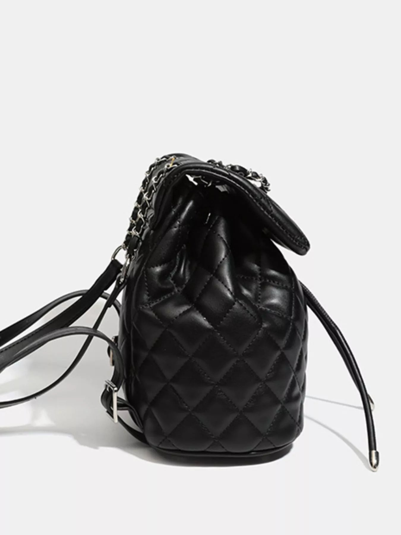 Quilted Chain Flap Backpack Bag