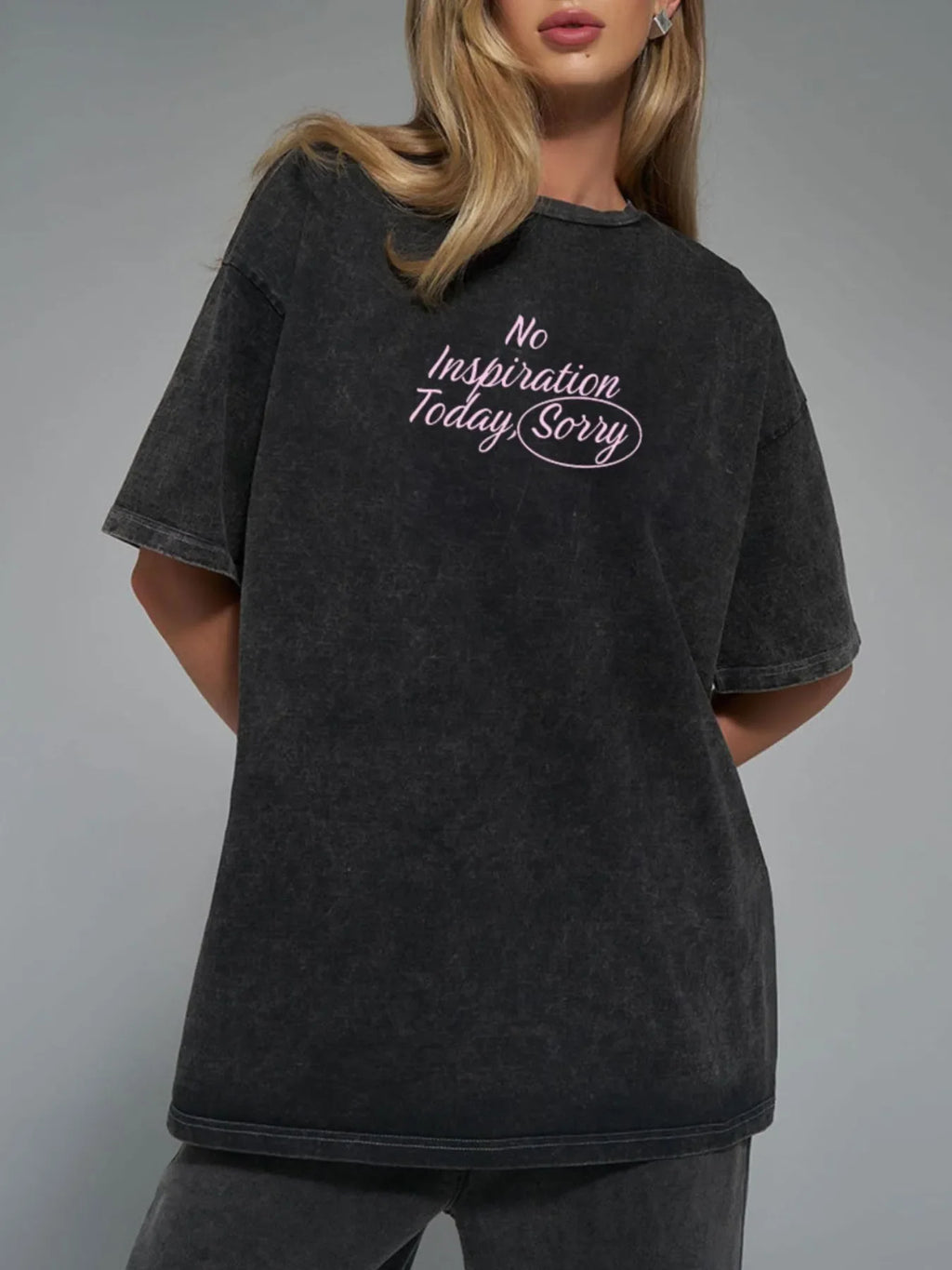 Letter Round Neck Short Sleeve T-Shirt
