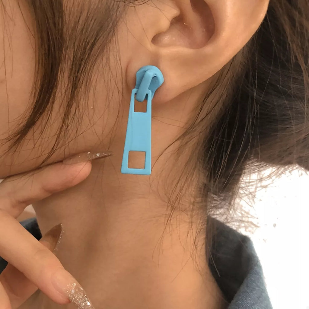 Colorful Zipper Drop Earrings