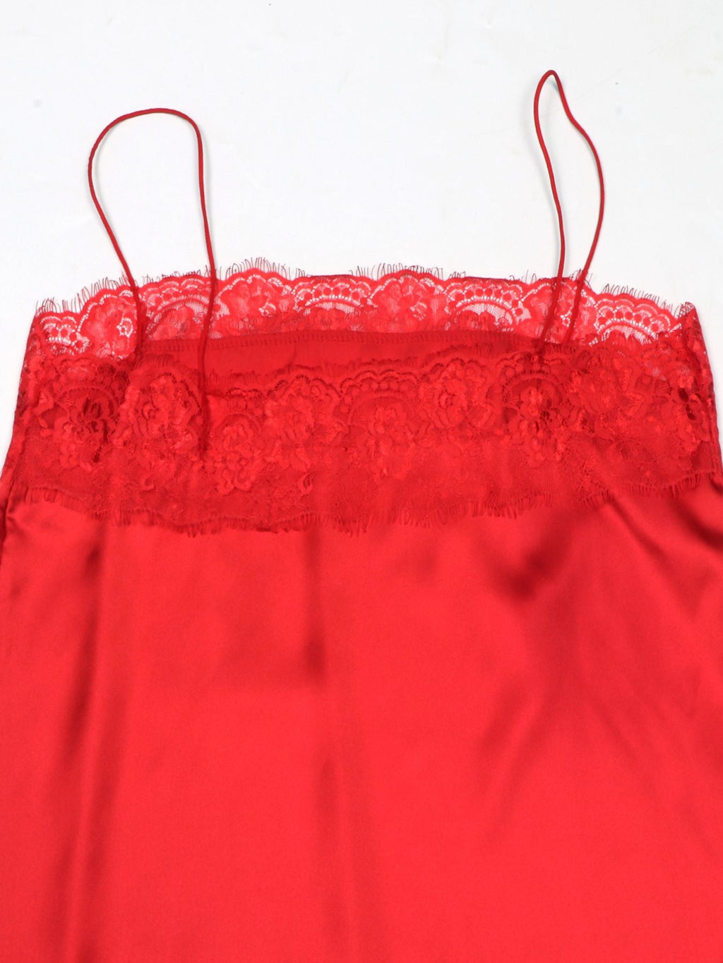 Lace Trimmed Satin Cami