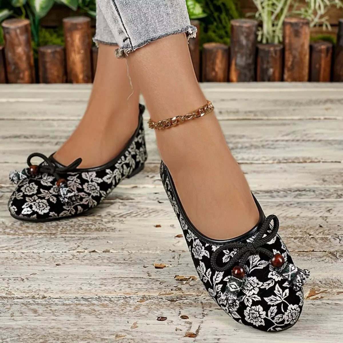 Bow Round Toe Slip-Ons