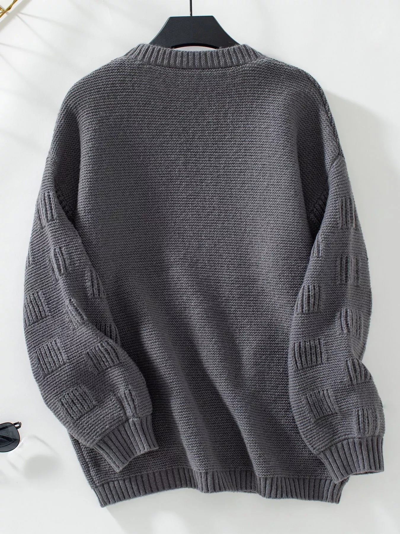 Textured Knit Open Front Cardigan