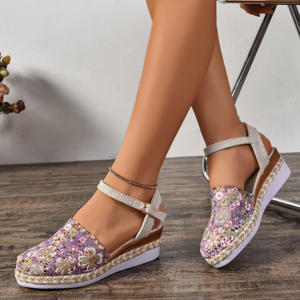 Round Toe Wedge Sandals