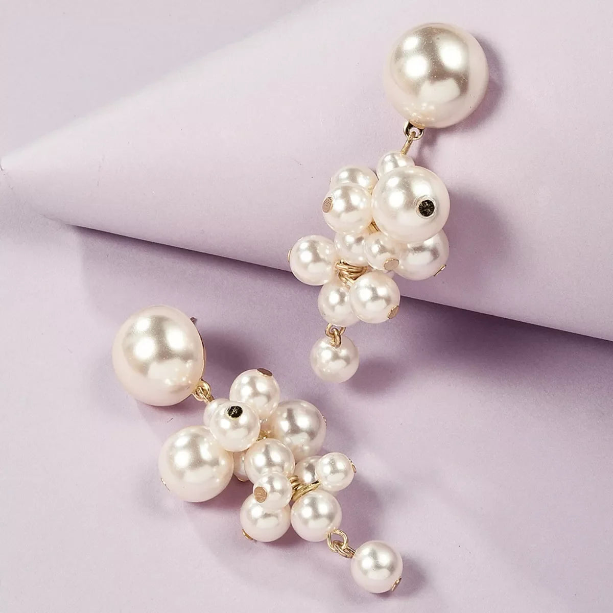 Pearl Cluster Dangle Earrings