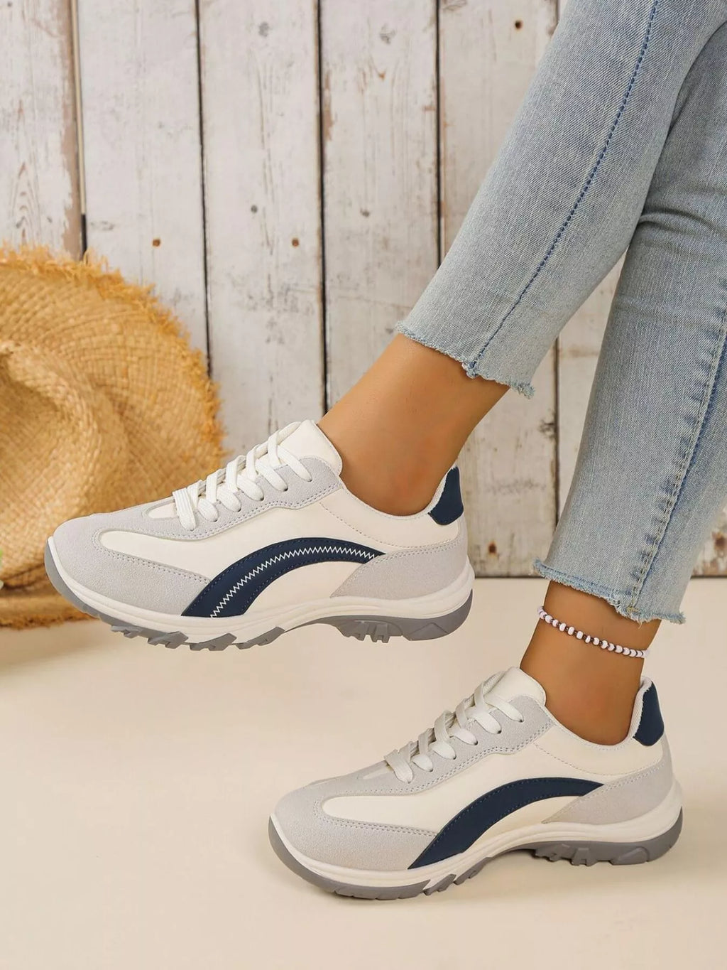 Contrast Lace Up Athletic