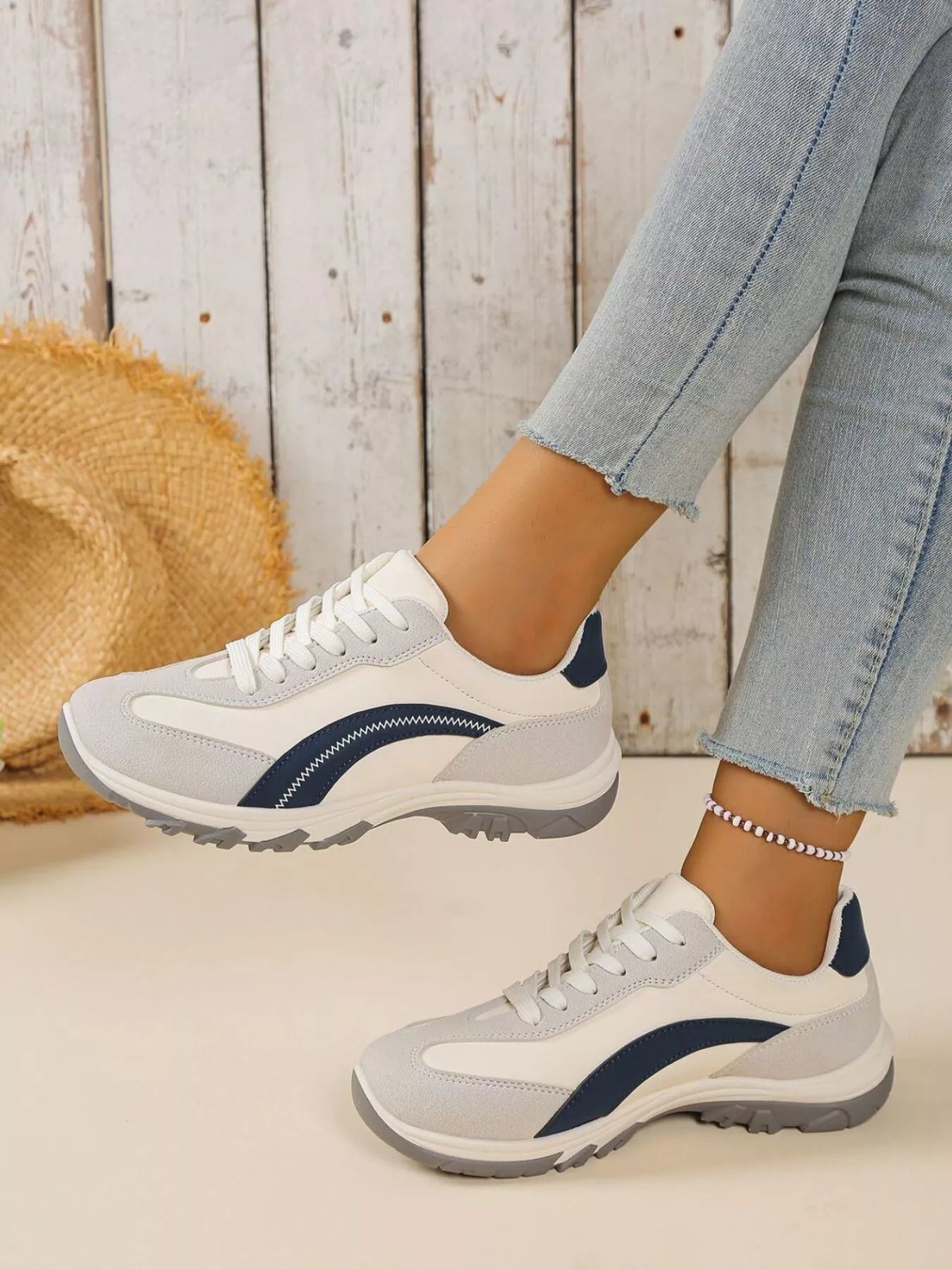 Contrast Lace Up Athletic