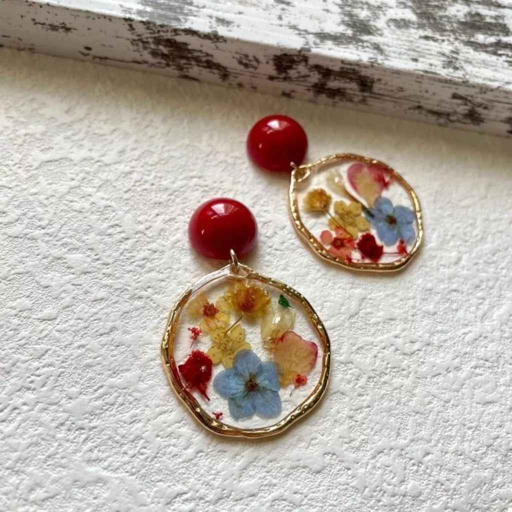 18K Gold-Plated Flower Dangle Earrings