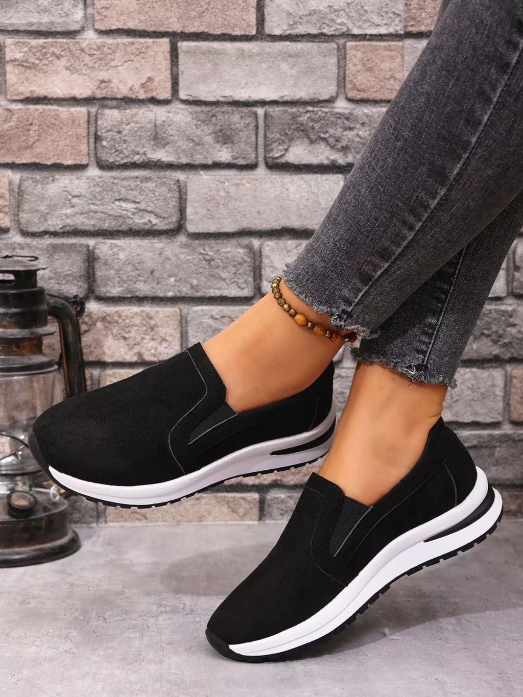 Slip-On Sneakers with Contrast Sole