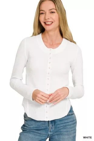 Zenana Double Knit Snap Button Shirts
