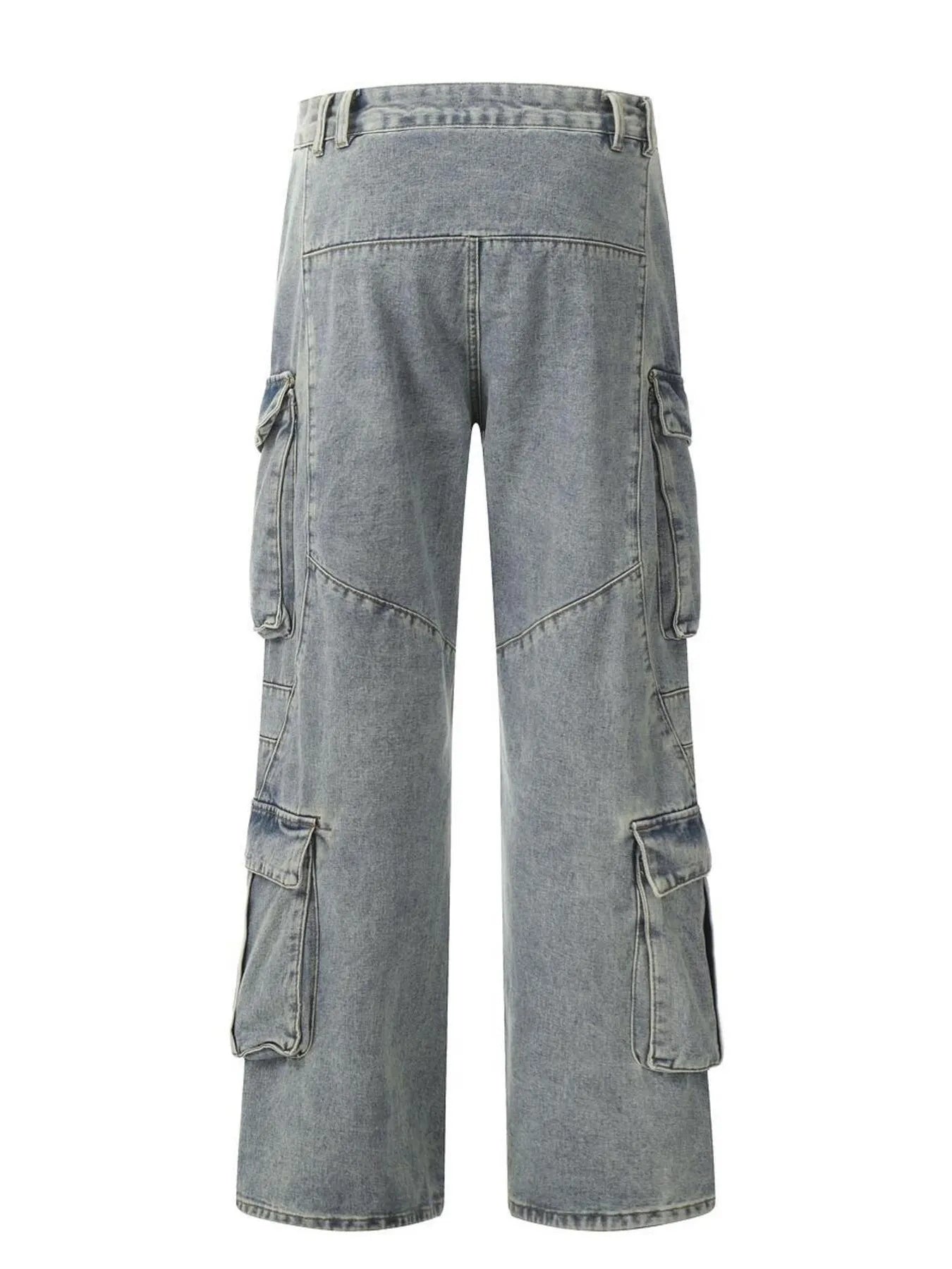 Men's Multi-Pocket Cargo Wide Leg Jeans