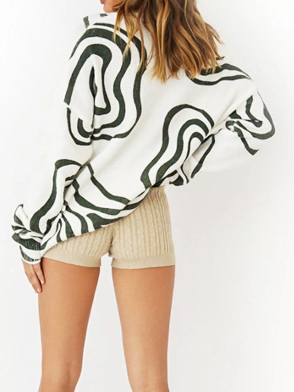 Wave Pattern Oversized Sweater
