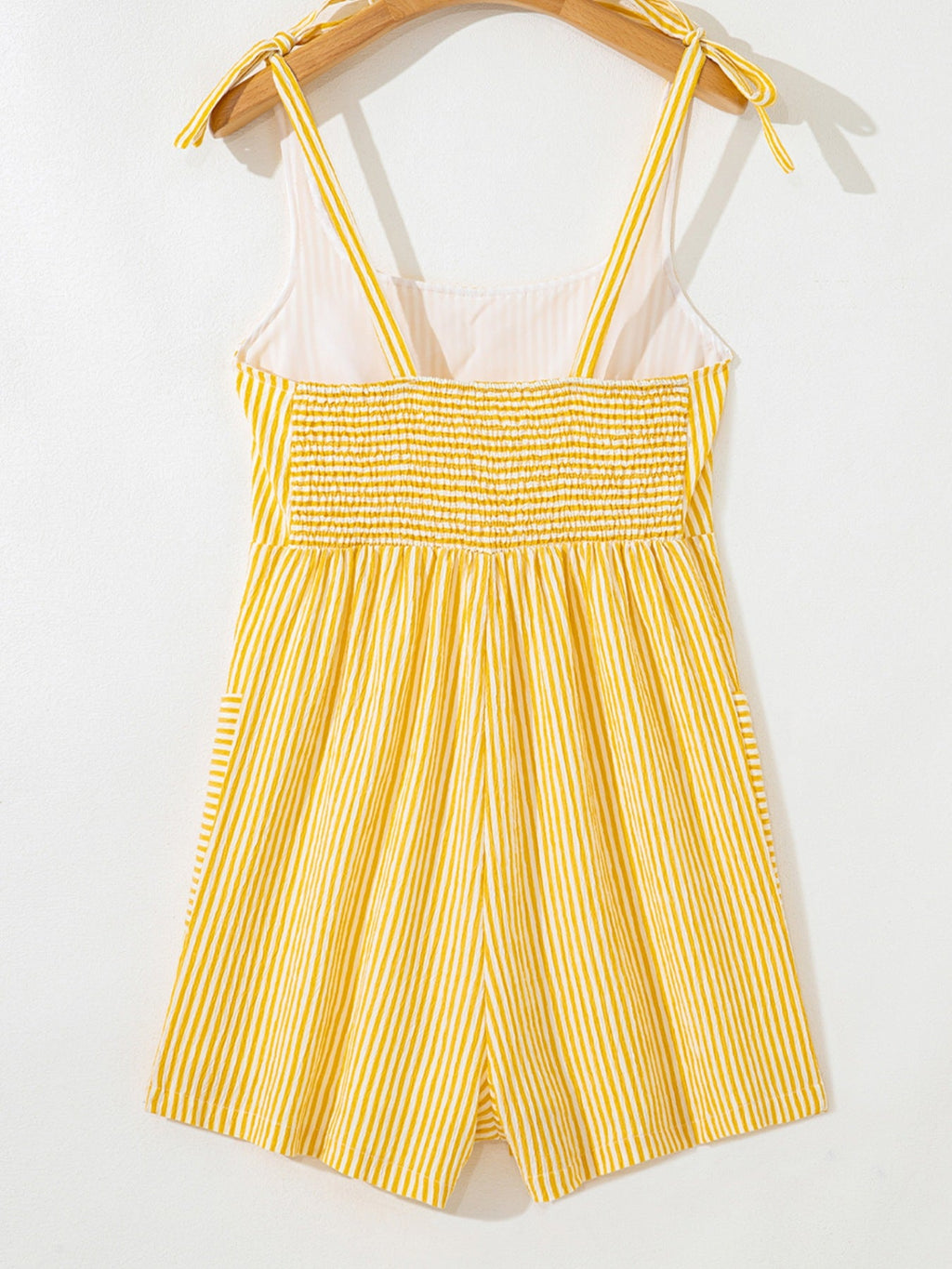 Striped Tie-Shoulder Casual Romper