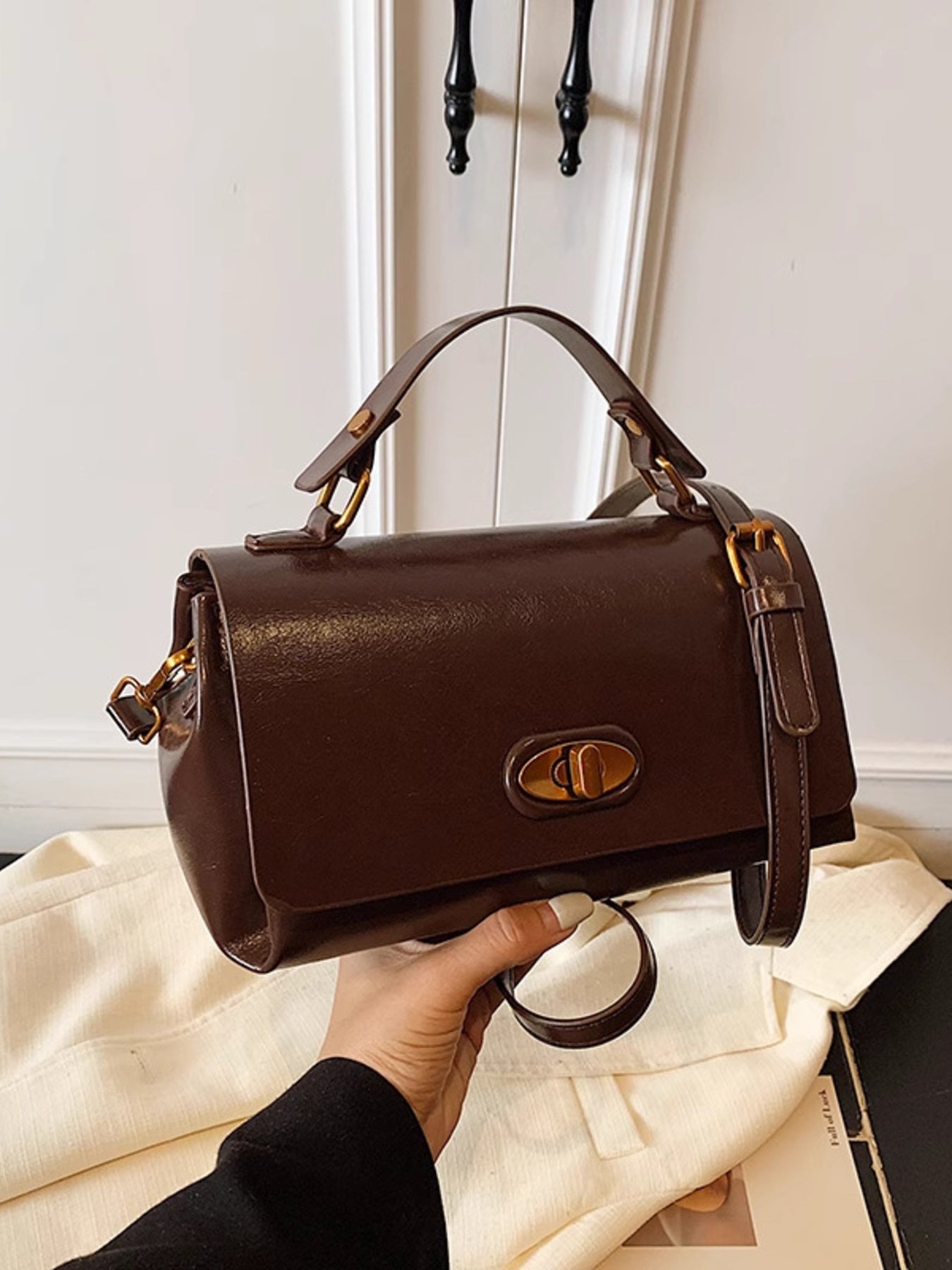 Flap Leather Shoulder Bag
