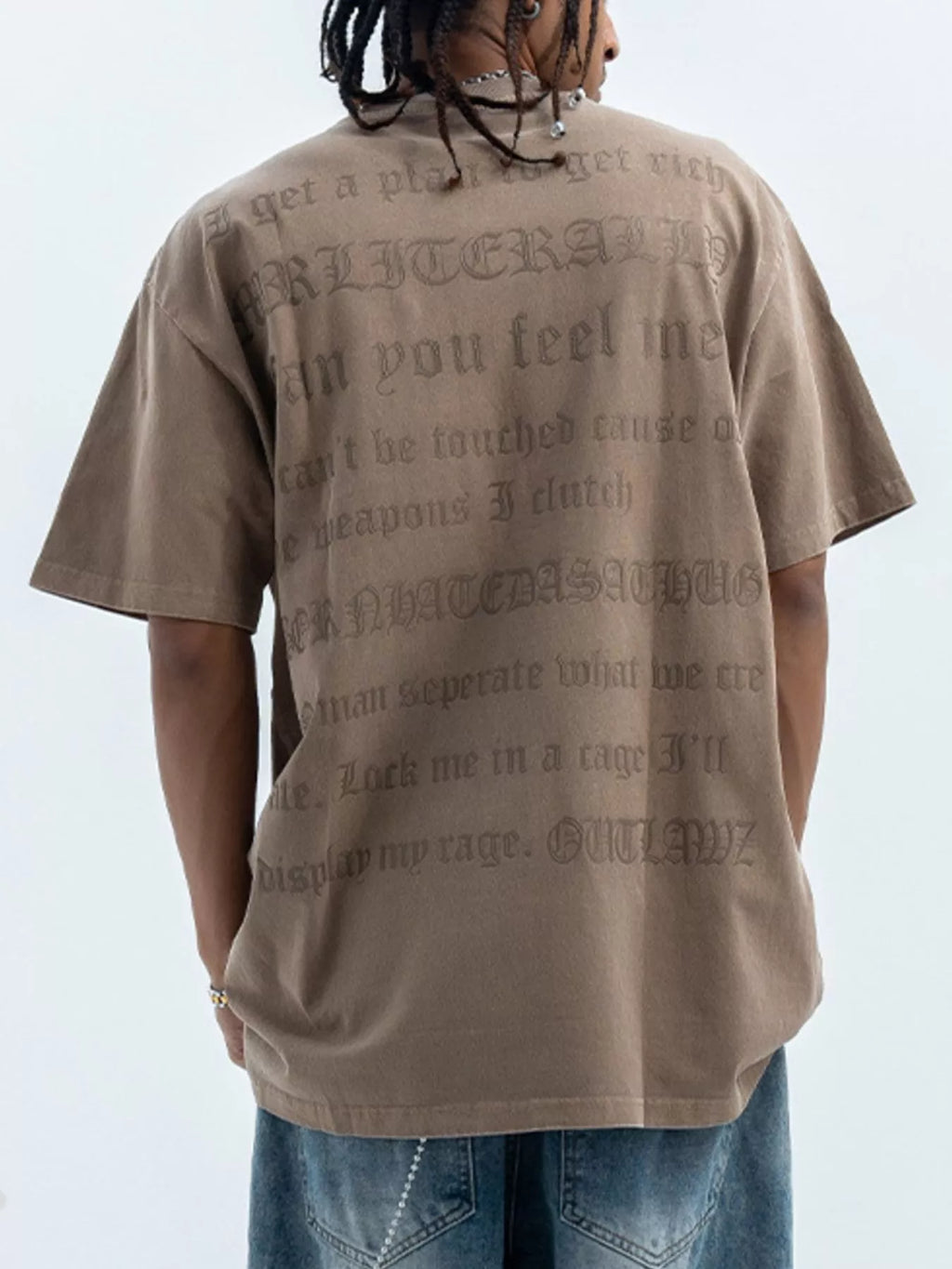 Men's Letter Round Neck Short Sleeve T-Shirt