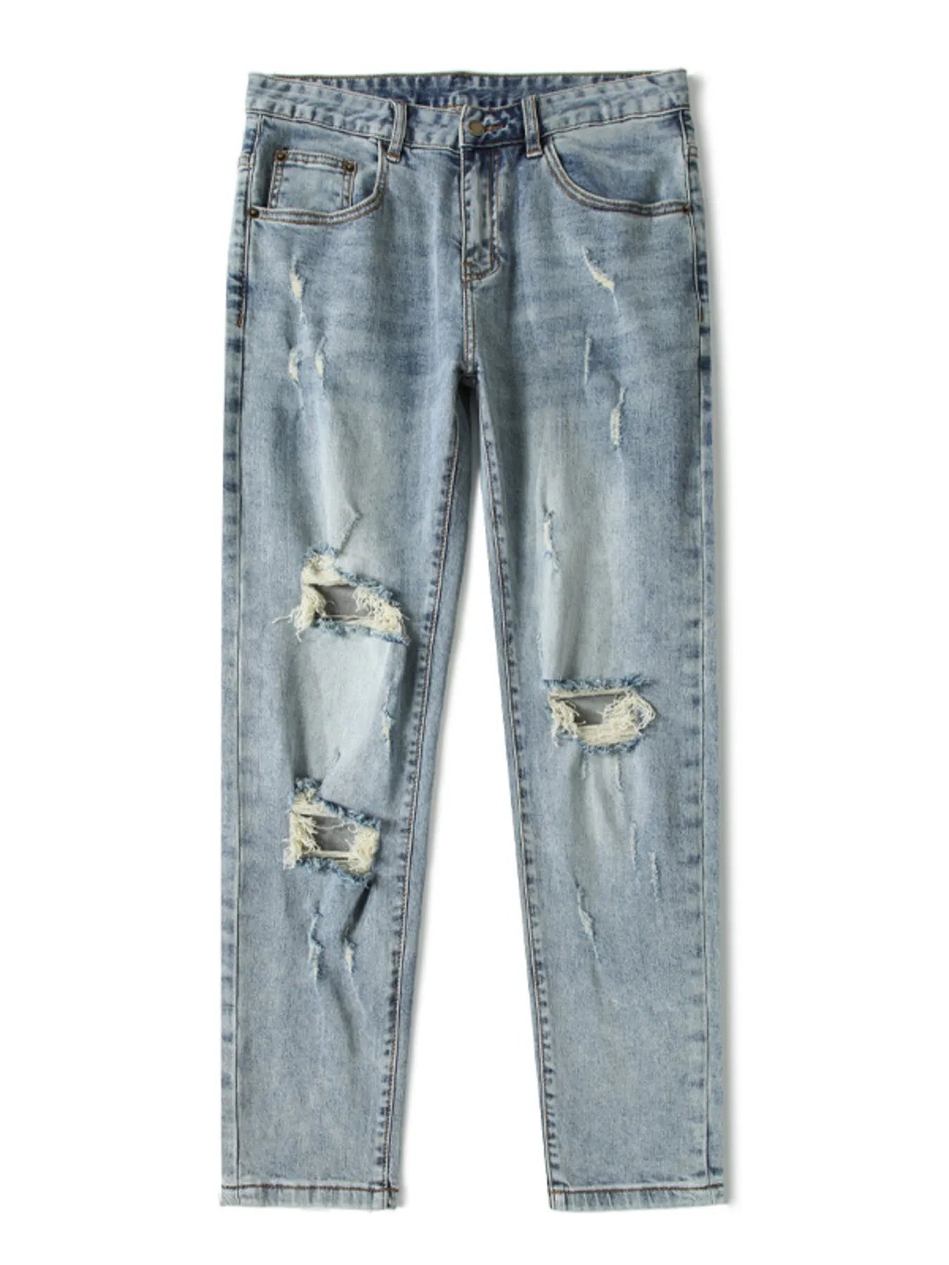 Men's Plus Size Distressed Slim Fit Jeans