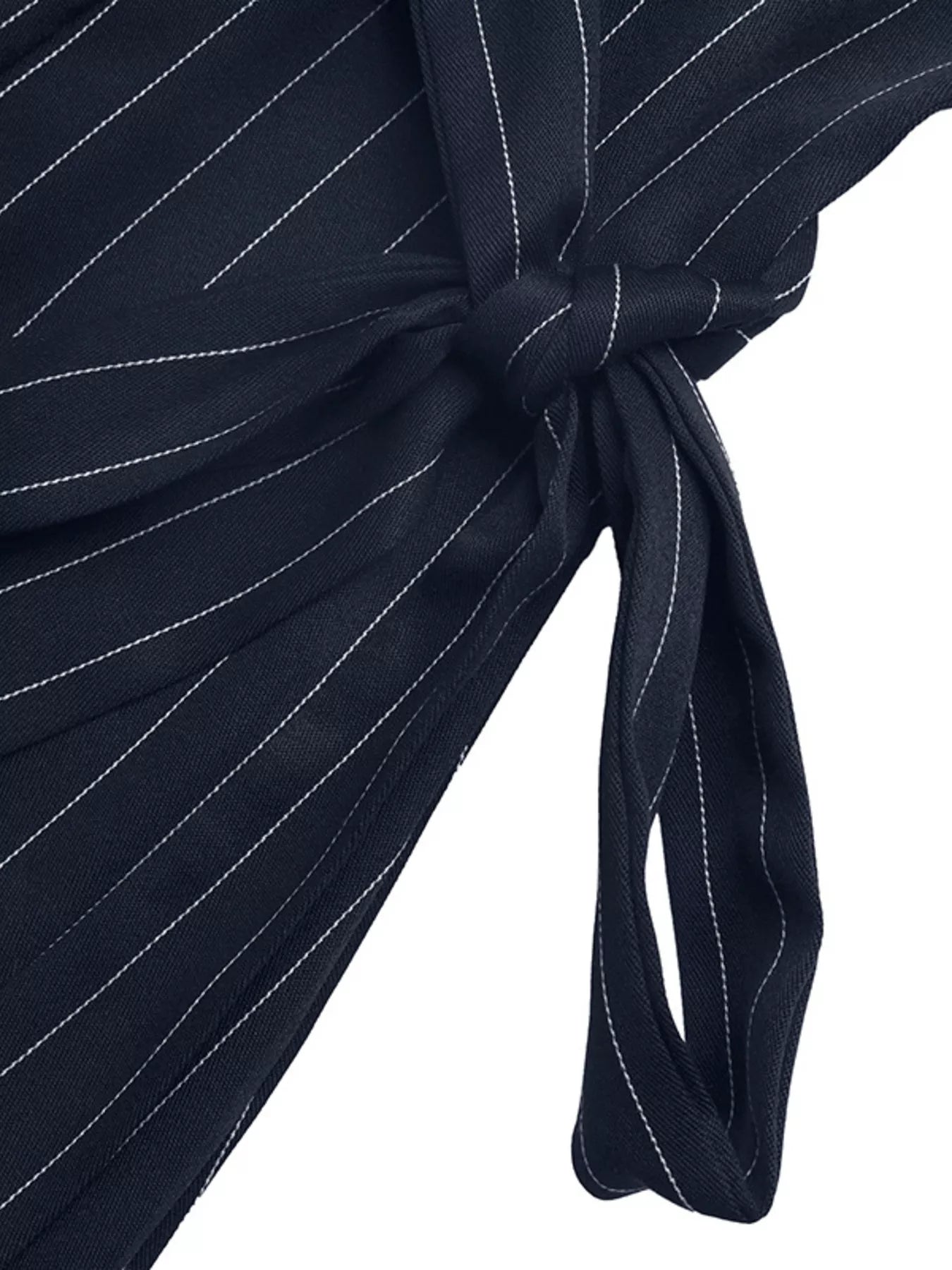 Striped Sleeveless Tie Waist Dress