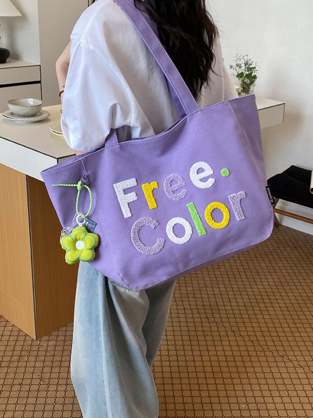 Letter Canvas Shoulder Bag