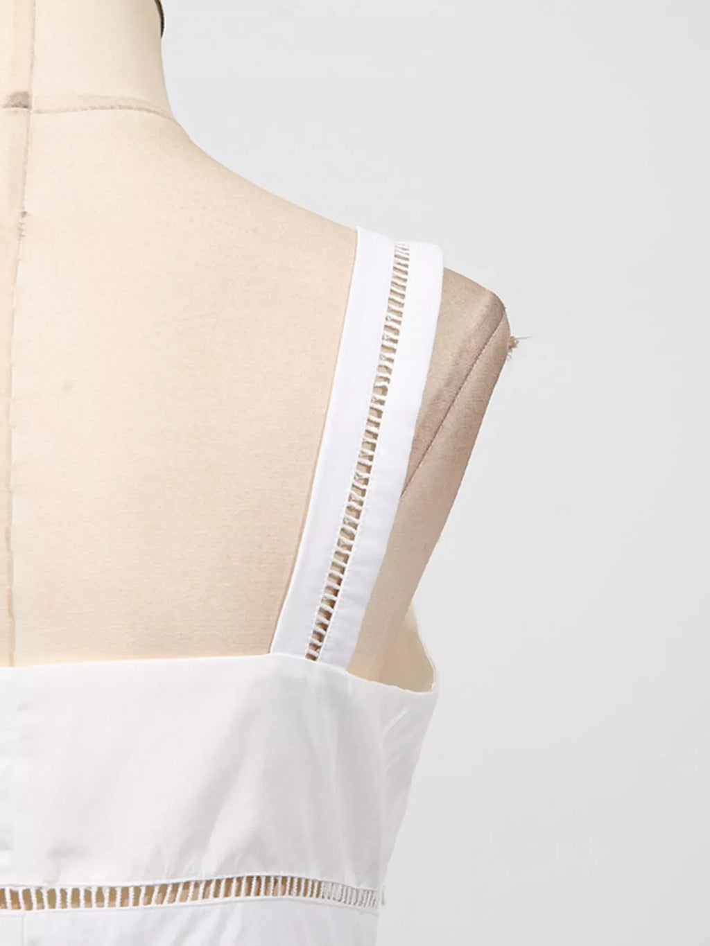 Sleeveless Eyelet Embroidered Button-Down Midi Dress