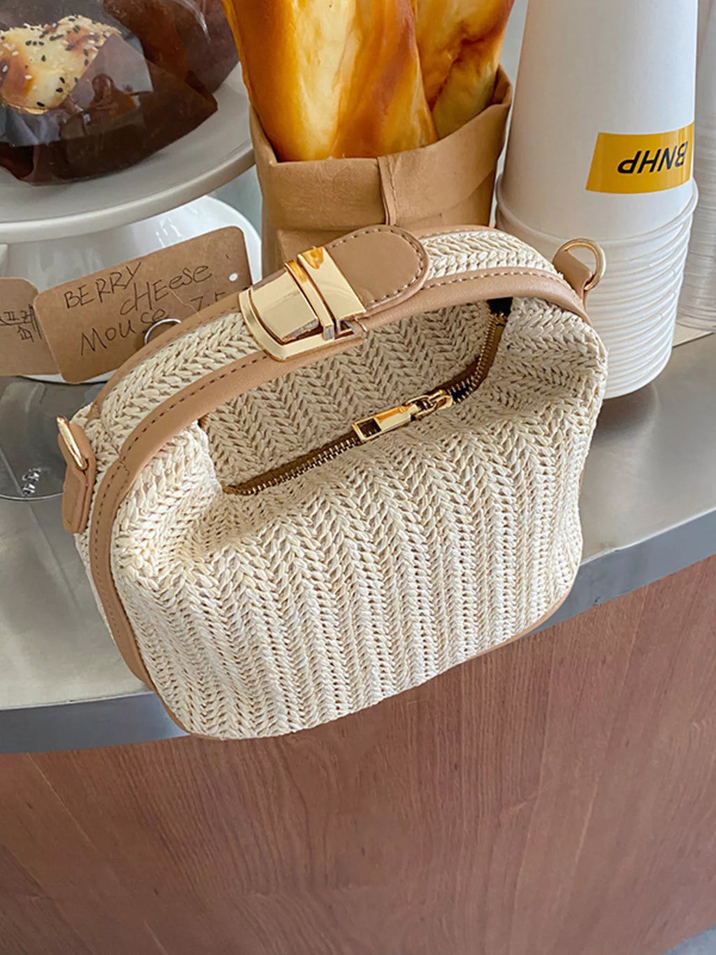 Woven Straw Crossbody Bag