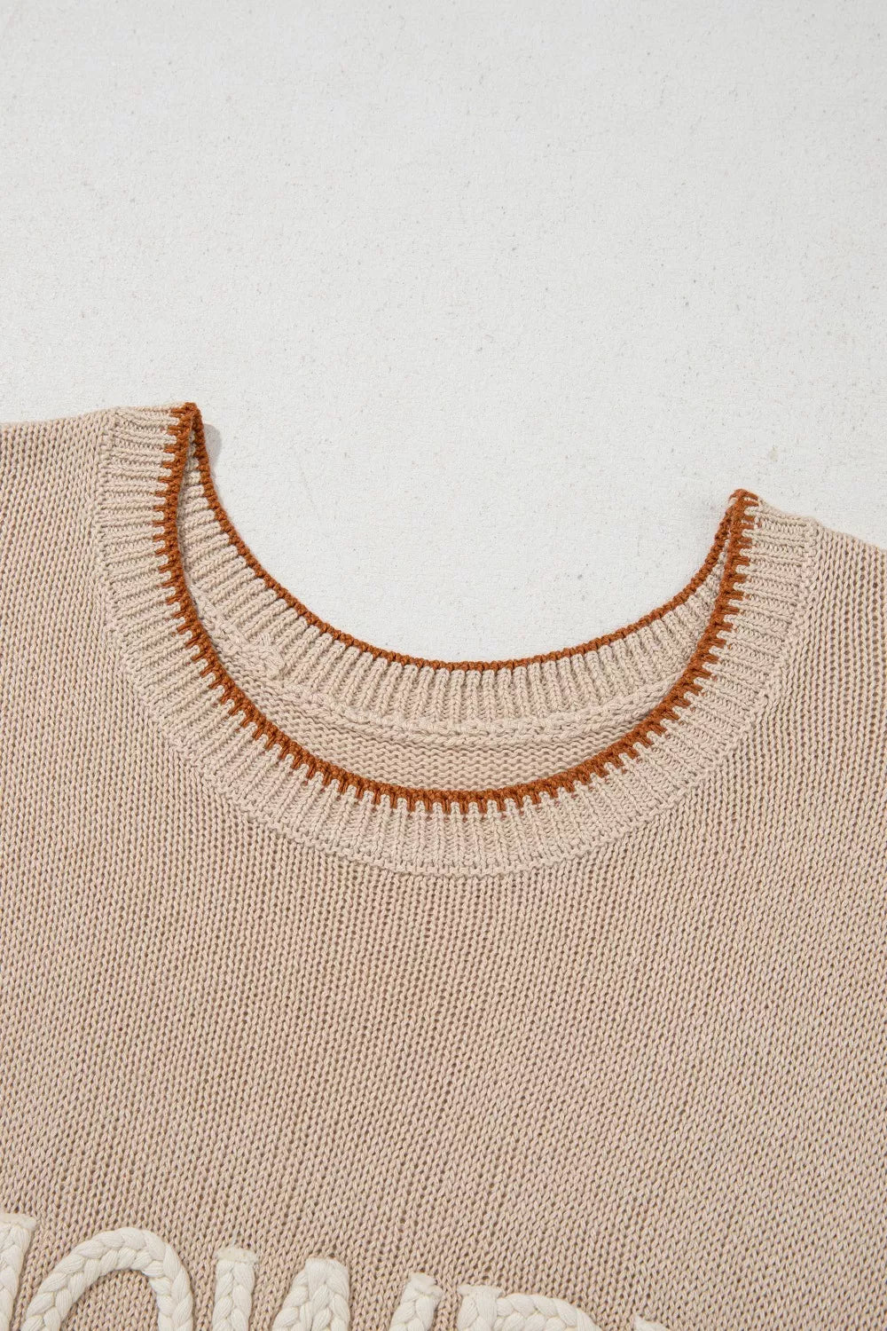 Contrast Trim Knit HOWDY Western Sweater Vest