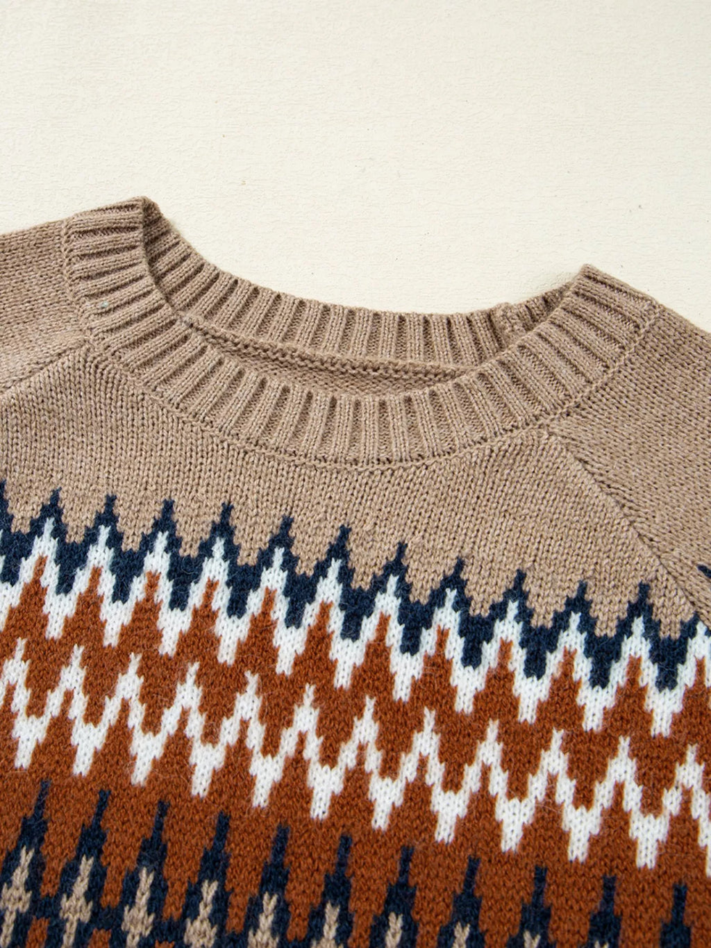 Color Block Crew Neck Sweater