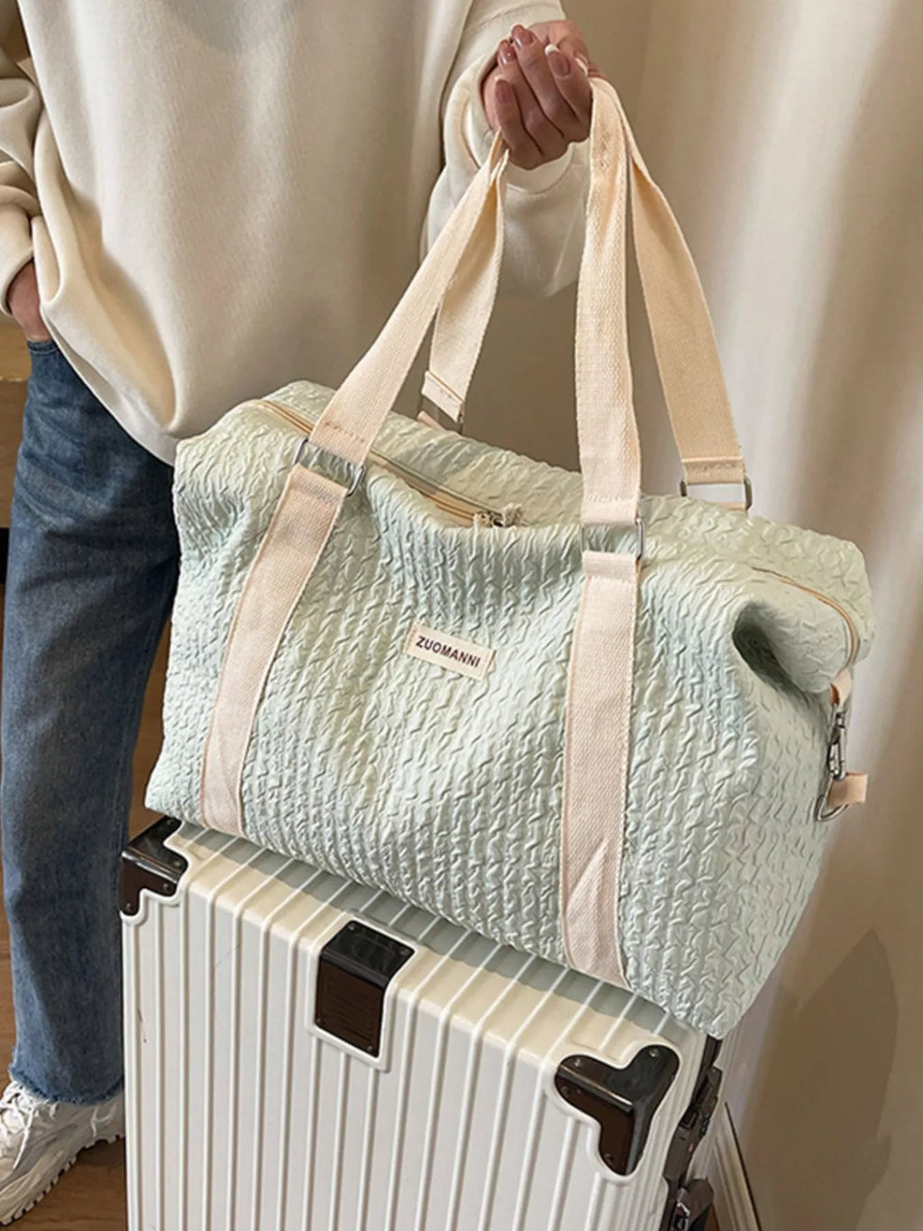 Texture Travel Bag with Adjustable Strap