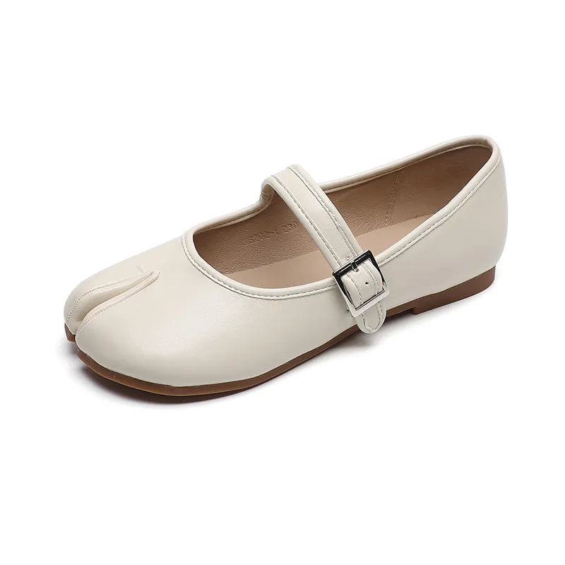 Split-Toe Flat Slip-Ons