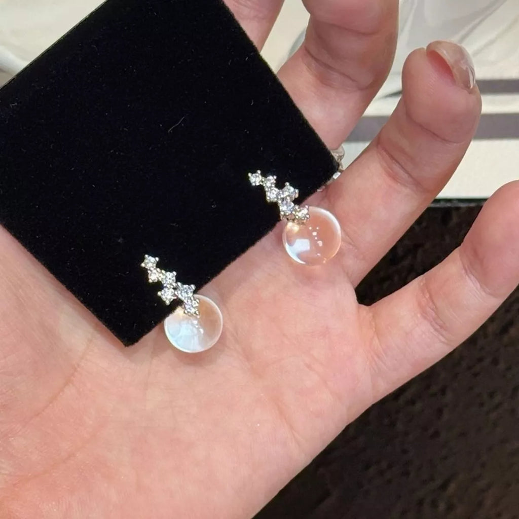 Crystal Ball Drop Earrings
