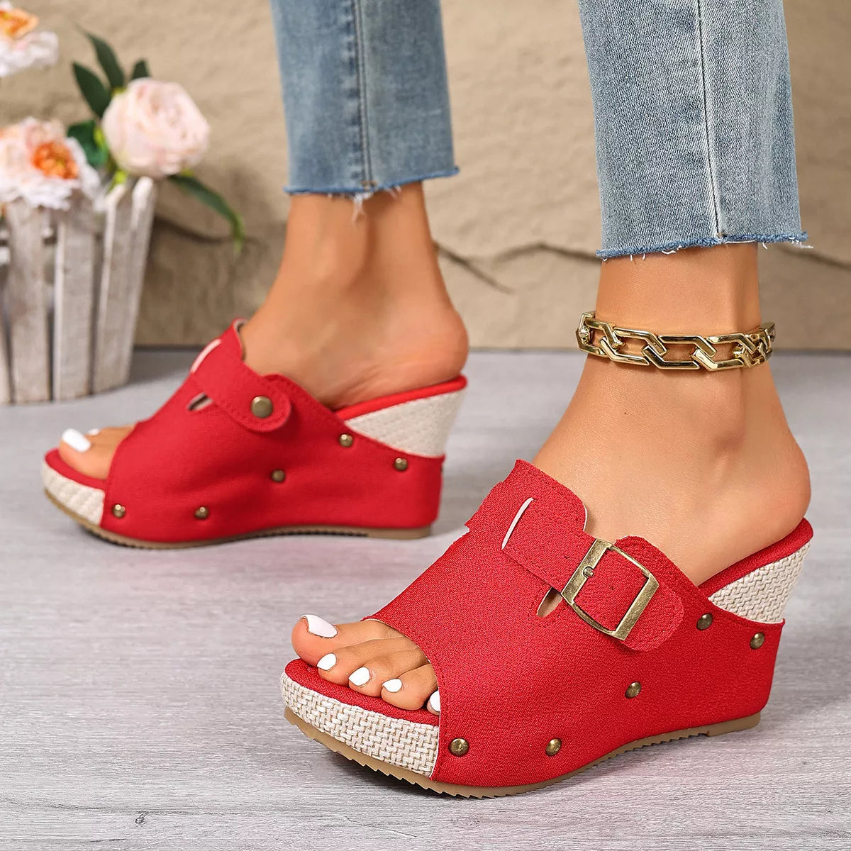 Open Toe Wedge Sandals