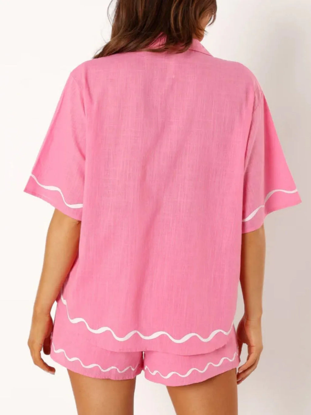 Button Up Half Sleeve Top and Shorts Set