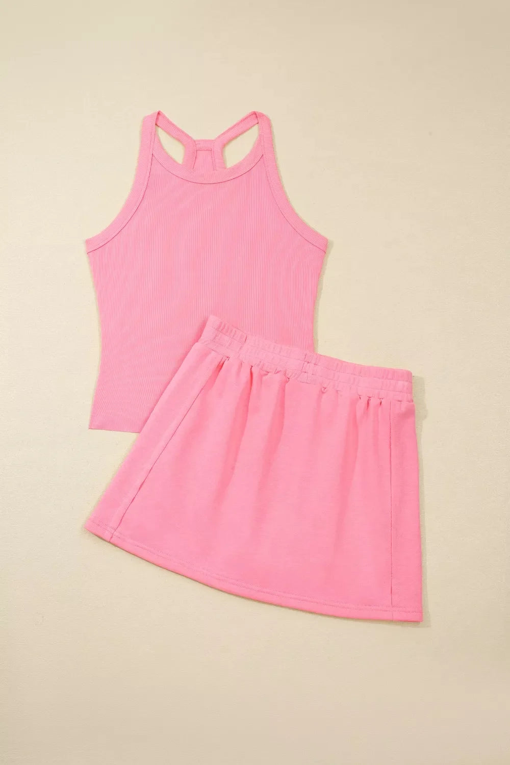 Sleeveless Cropped Top and Pocketed Skort Set