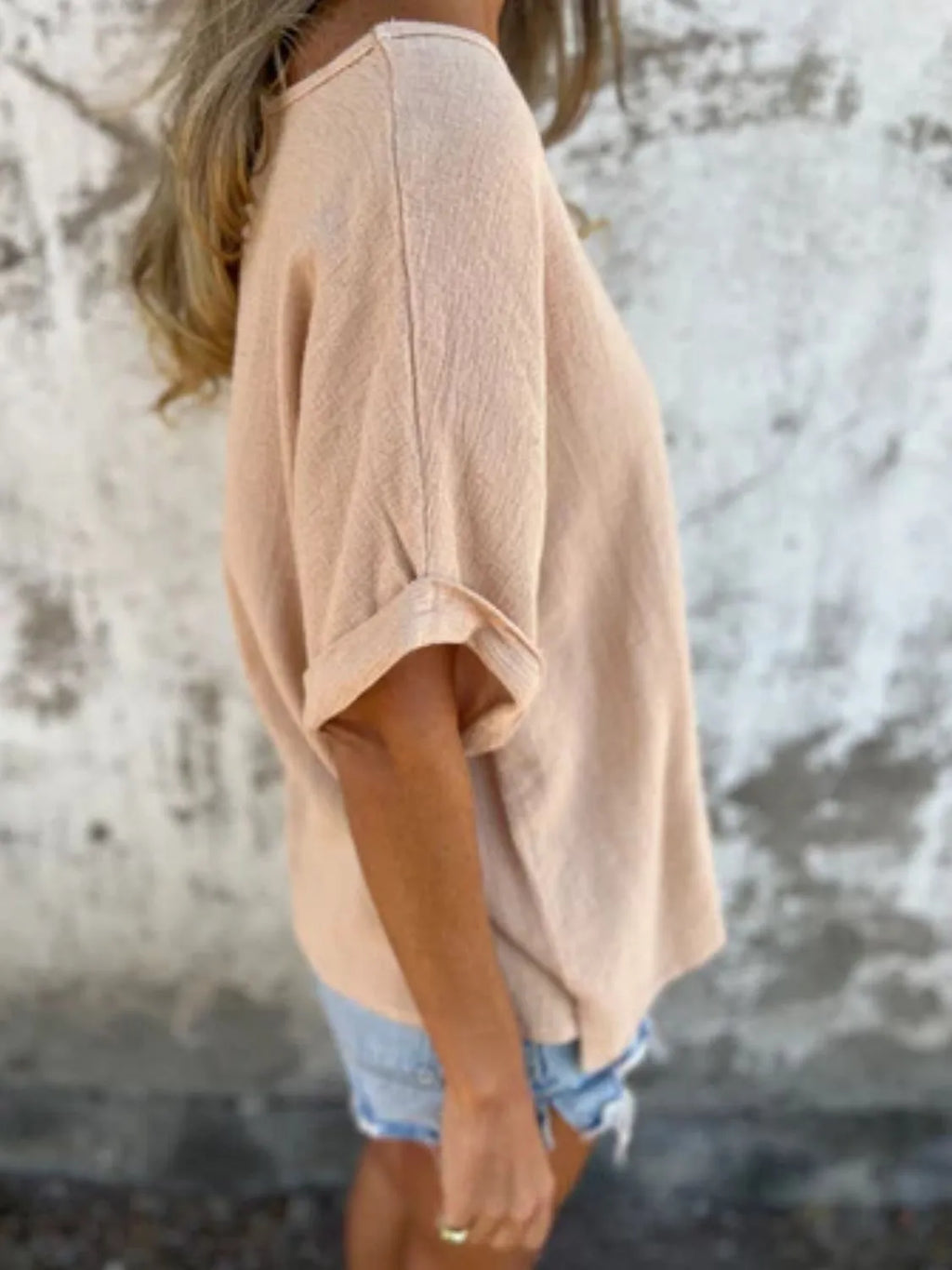 Full Size Round Neck Short Sleeve T-Shirt Plus Size