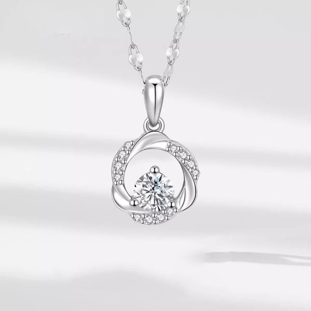 925 Sterling Silver Zircon Pendant Necklace