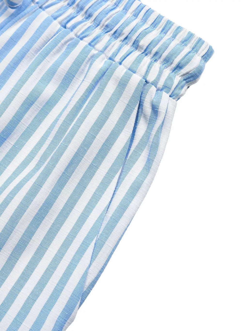 Striped Bowknot Sleeveless Top & Shorts Set