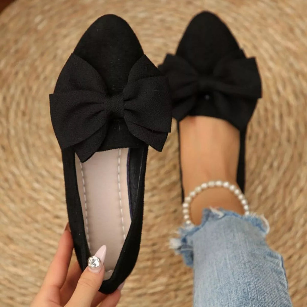 Bow Point Toe Slip-Ons