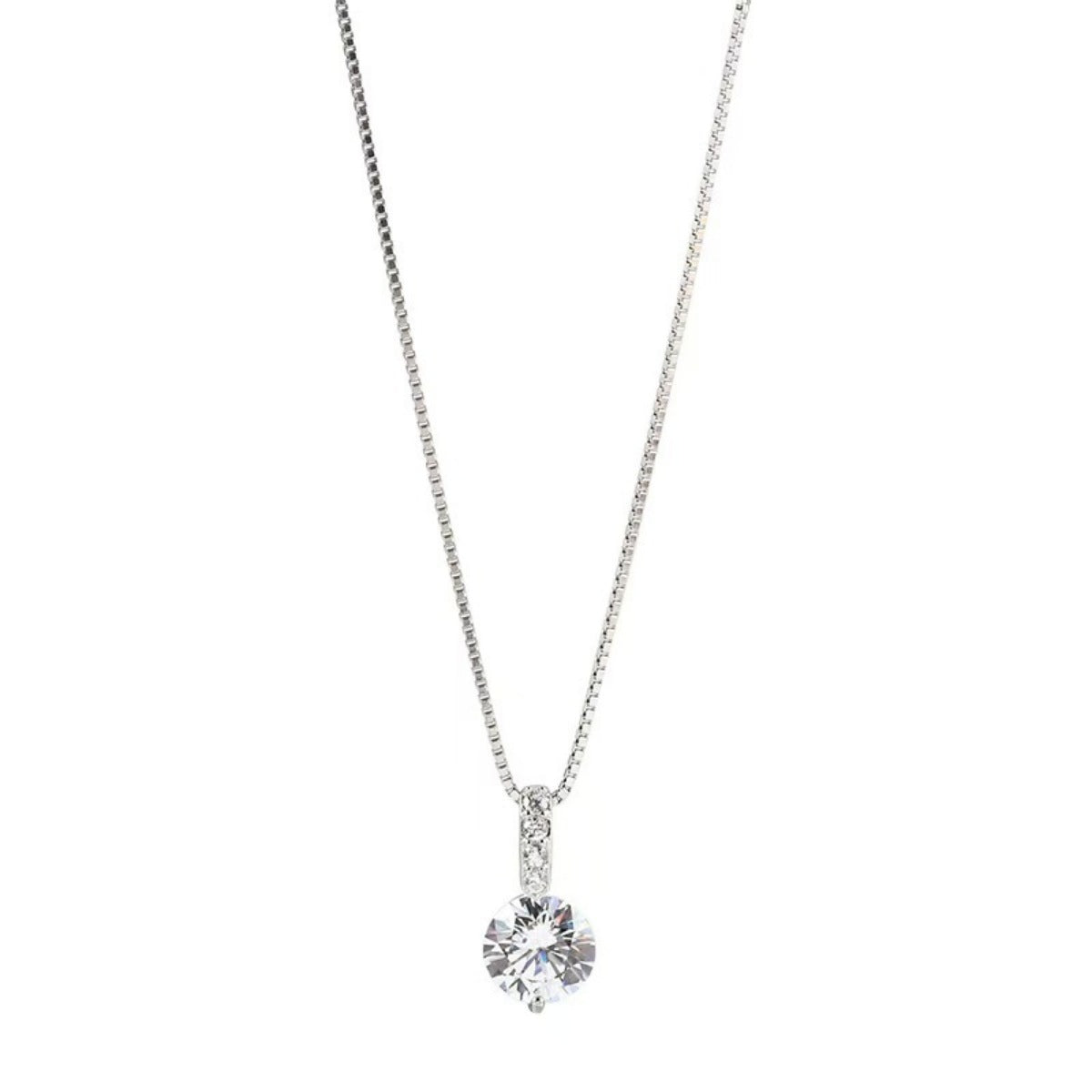 1 Carat Moissanite 925 Sterling Silver Pendant Necklace