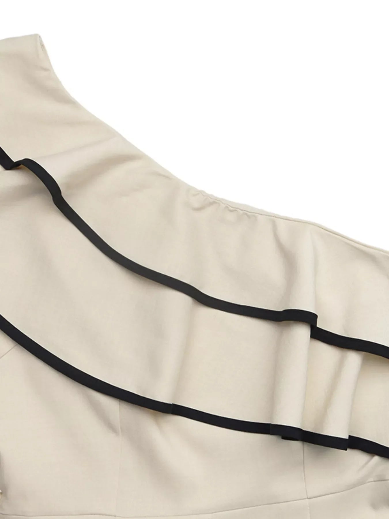 Ruffle One-Shoulder Wide Leg Jumpsuit