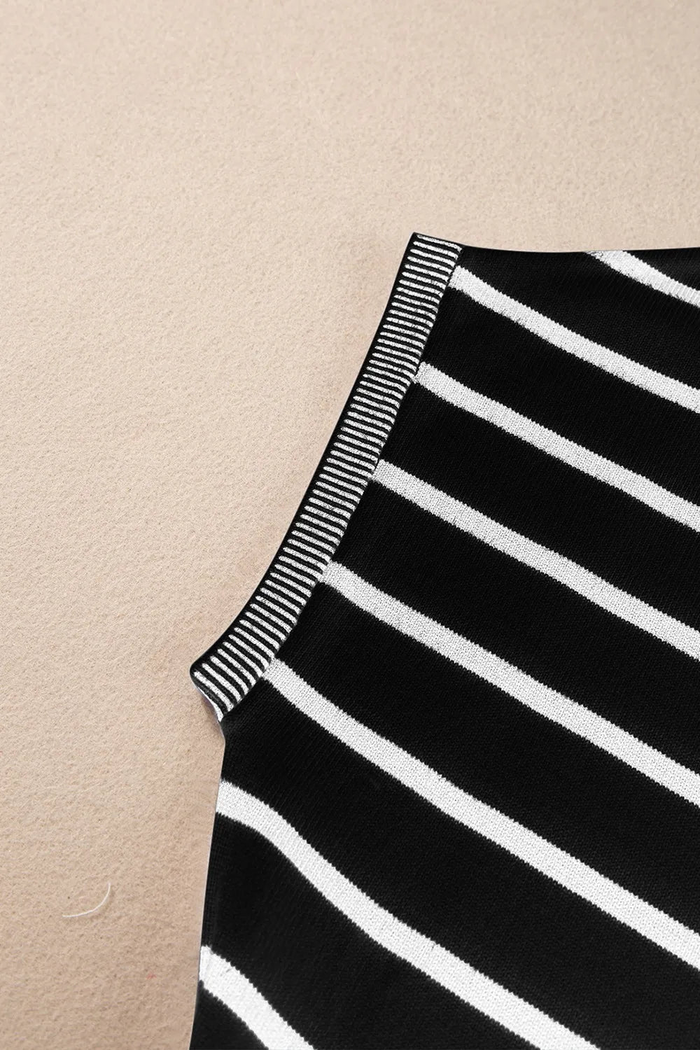 Striped Short Sleeve Knit Top