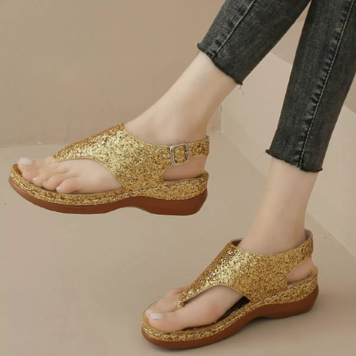 Toe Post Wedge Sandals
