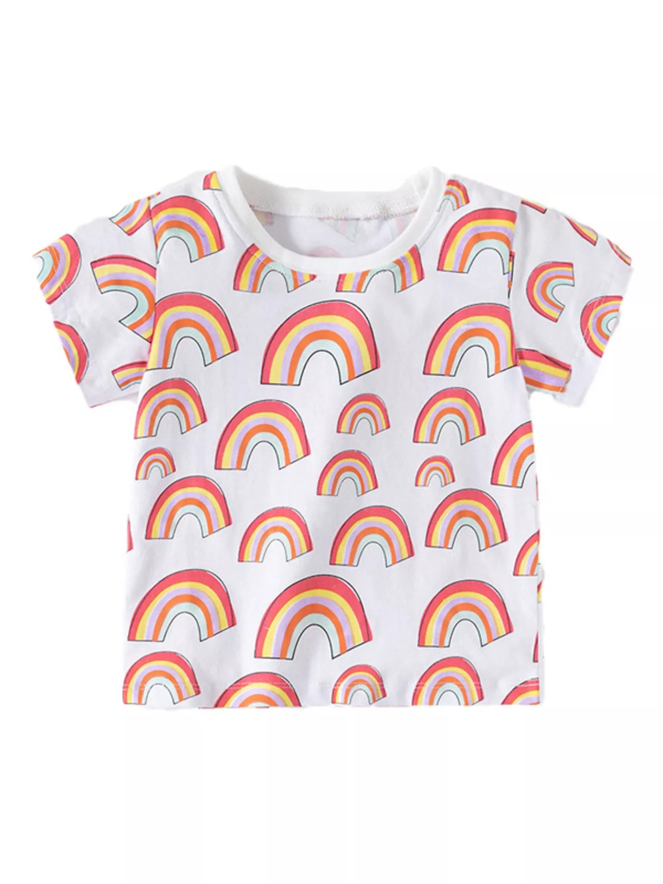 Children's Rainbow Print Crew Neck T-Shirt