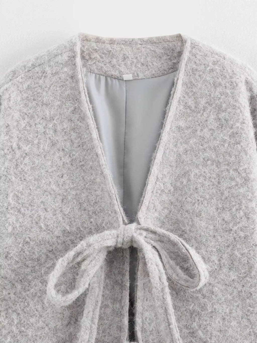 Textured Knit Tie-Front Outerwear