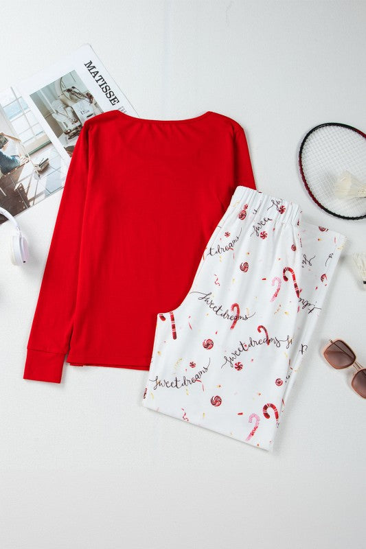 Christmas Long Sleeve Top and Pants Lounge Set