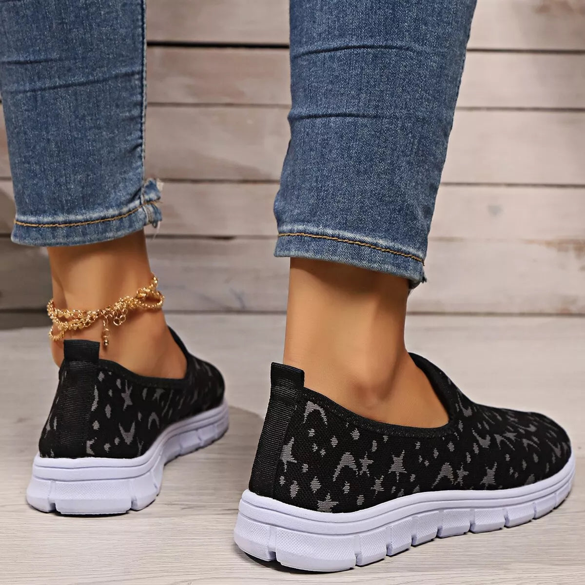 Round Toe Platform Slip-Ons