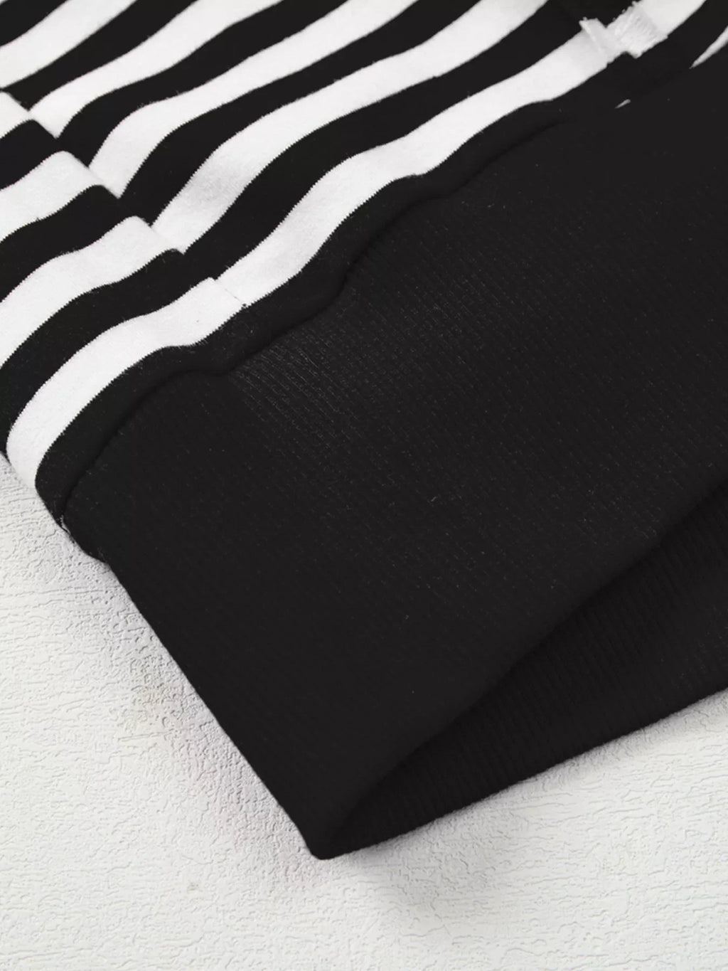 Stripe Exposed Seam Drop Shoulder Casual Pullover Top
