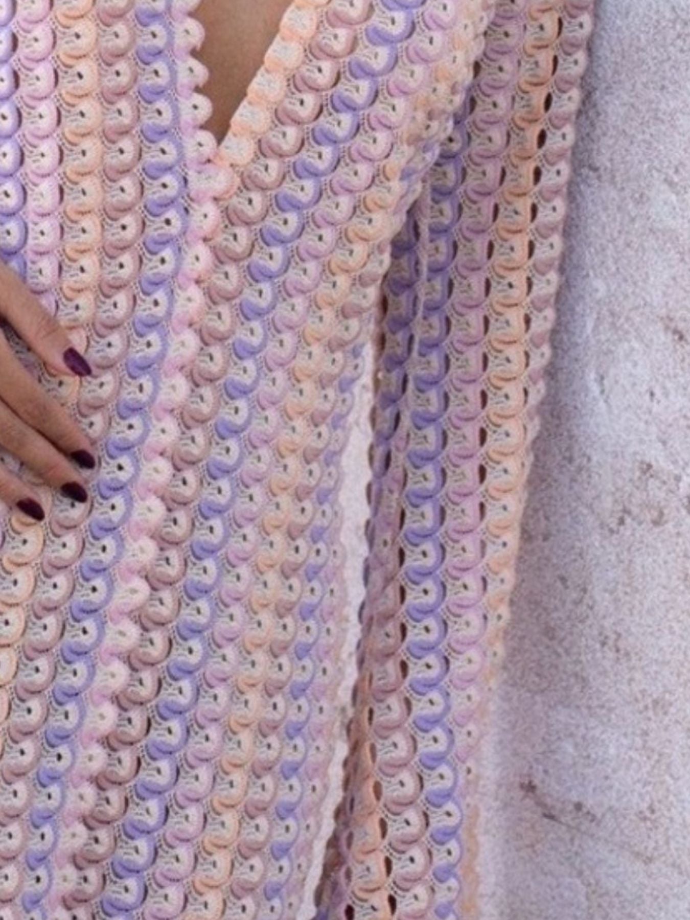 Slit Striped Knit Maxi Dress