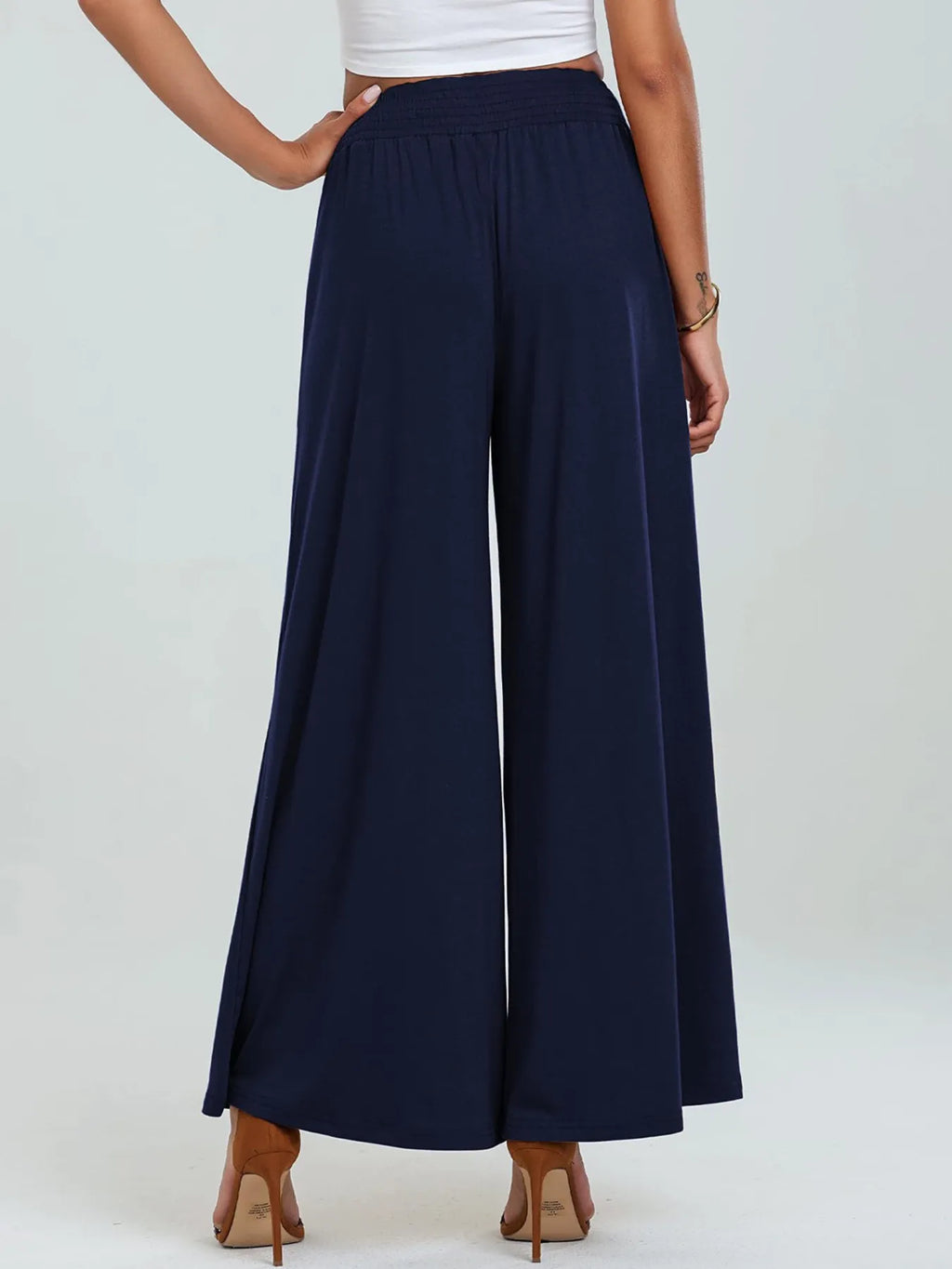 High-Waisted Wide Leg Pants with Pockets